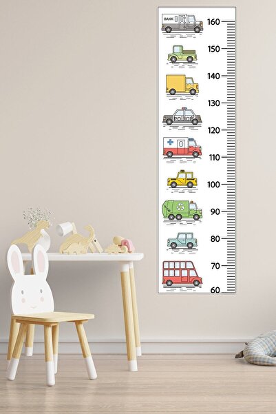 Echo Home Araç Serisi Boy Ölçme Cetveli Anaokulu Ilkokul Çocuk Odası Duvar St...