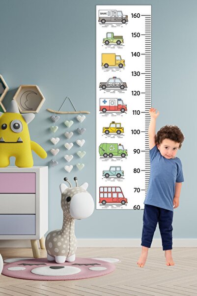 Echo Home Araç Serisi Boy Ölçme Cetveli Anaokulu Ilkokul Çocuk Odası Duvar Sticker