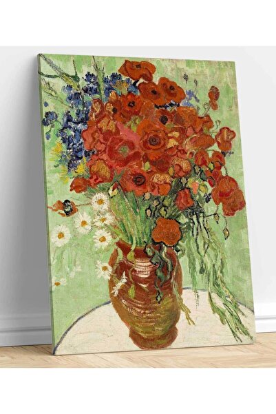 StellaStore Vincent Van Gogh Vazoda Gelincik Ve Papatyalar Kanvas Tablo
