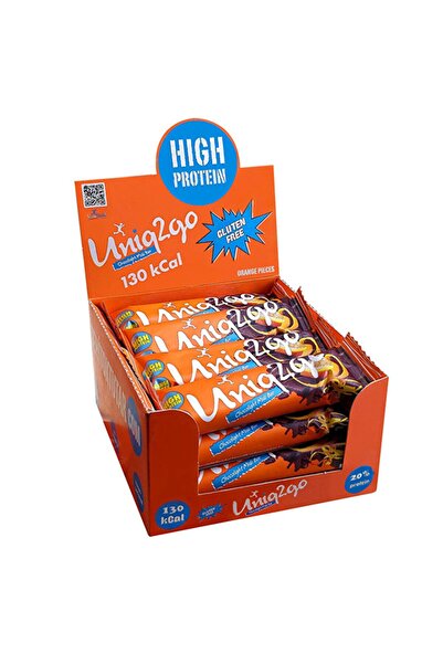 Uniq2Go Chocolight Portakal Parçacıklı Protein Midi Bar 40 gr 16 Adet