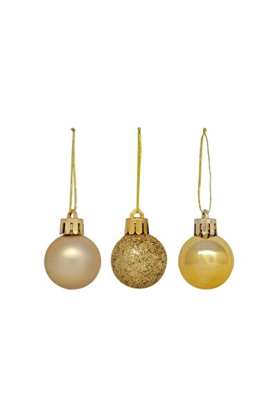 Happyland Christmas Pine Tree Ornament Gold Ball 3 cm 24 Pcs
