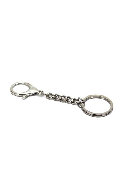 yfhobi 5 Adet - 32 Mm Nikel Kaplama Zincirli Anahtarlık Halkası Ve 22x35 Mm P...