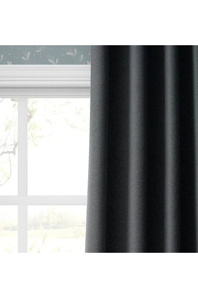 PerdeModa Ultra Darkening Anthracite Blackout Background Curtain with Enxboy Option and Plain Sewing Extaphore