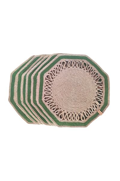 COLLESSİA Octagon Jüt Hasır Amerikan Servis / Supla Sehpa Örtüsü (2 ADET)