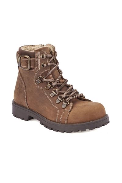 Kinetix Cizme din piele naturală Sardone Sand cu fermoar și blană