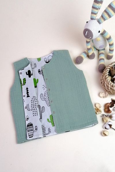 la mure baby 100% Organic Muslin Baby & Kids Vest Two-Way