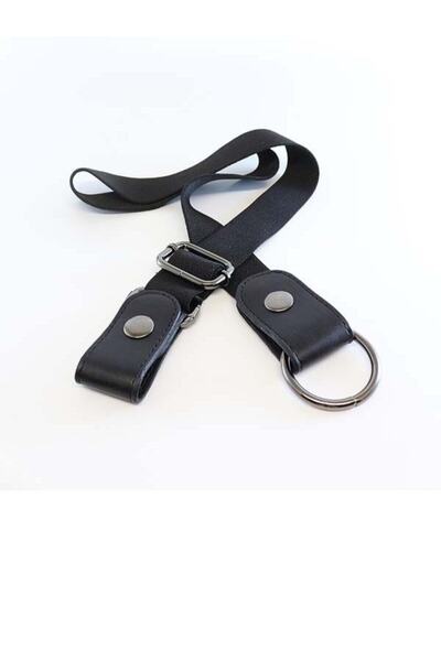 Uysal Ayakkabı Siyah Lastikli Tokasız Kemer (Pratik Kullanım)