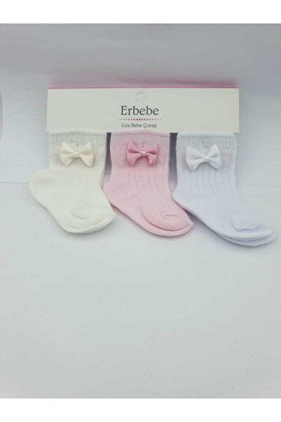 ÖZKARDEŞLER BABY جوارب أطفال مضلعة مكونة من 3 قطع من الجوارب الملحقة بعقدة عل...