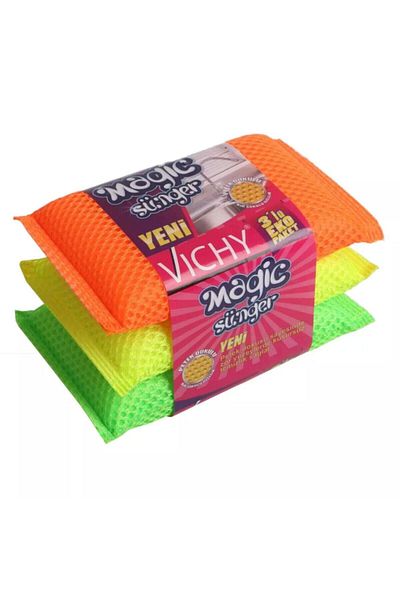 Mahi Max Vichy Magic Magic Dish Sponge 3-Pack