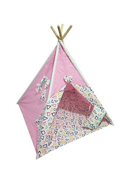 miniks Pamuk Ahşap Çocuk Oyun Çadırı Kızılderili Çadırı Oyun Evi Yastık