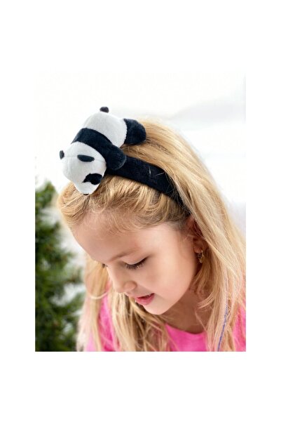 QUEEN AKSESUAR Coroană drăguță, mare și pufoasă, panda 3d, coroană de pluș, catifea albă, neagră, pentru adulți, pentru copii