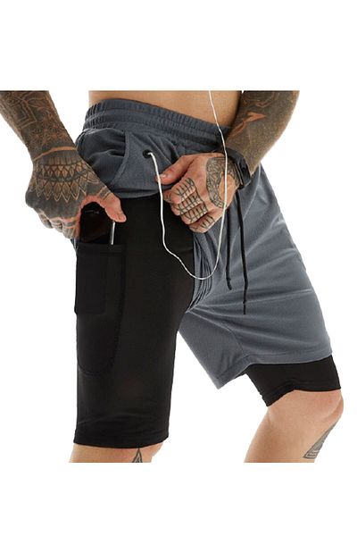 MOOLY Unisex Running And Training Sports Shorts 2 In 1