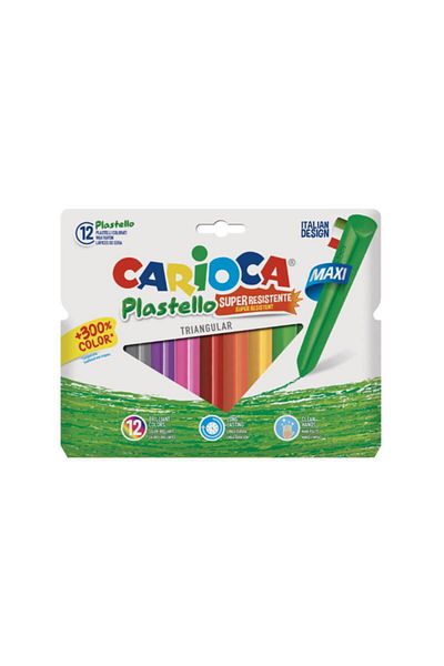 CARIOCA Jumbo Triangle Non-Polluting Washable Pastel Crayons 12pcs