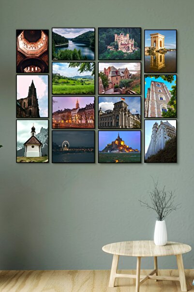 ÖZCANLAR ÇERÇEVE Çerçevesiz Çerçeve Görünümlü Almanya Temalı 14 Parça Mdf Tab...