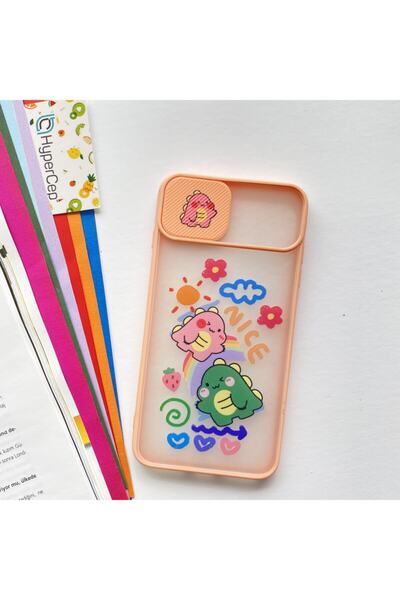 WANNA PROTECT Redmi Note 8 Uyumlu Kamera Korumalı Sürgülü Baskılı Silikon Kılıf
