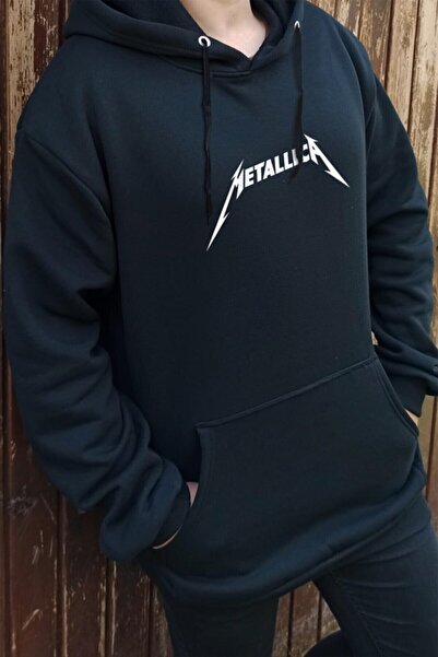 blackjack giyim Blackjackgiyim Hanorac Metalica Oversize Glugă Negru