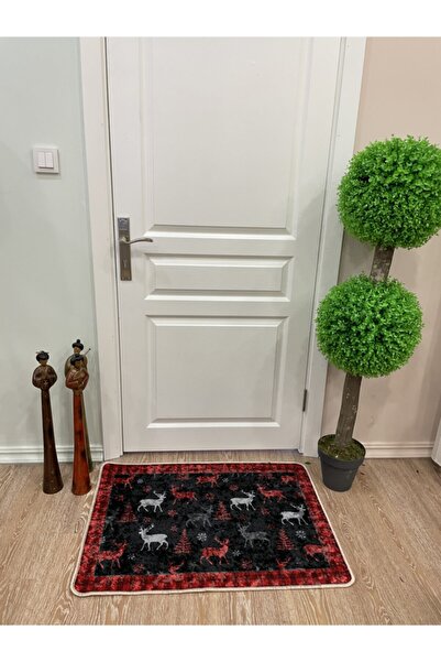 Brillant Ekose Yılbaşı Lateks Taban Kapı Önü Paspası (ebat 60x90)