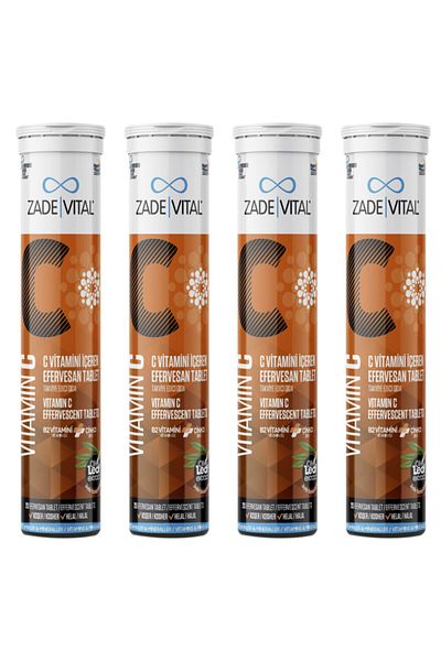 Zade Vital Vitamin C (4 BOXES) 80 Tablets (COMBINED WITH ZINCO, VITAMINE B2 AND OLYTHONE LEAVE EXTRESS)