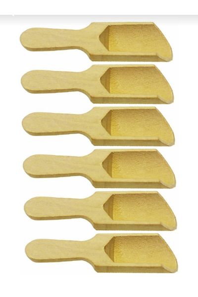 FBZhome Set of 6 Wooden Shovel Spice Spoons