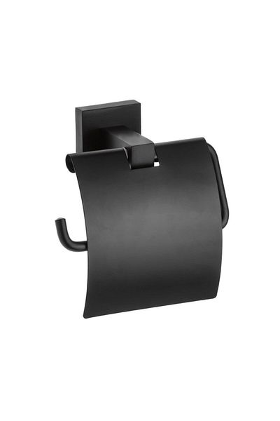 Maxiflow 28847 Model Fashion Black Paper Holder with Wc Lid