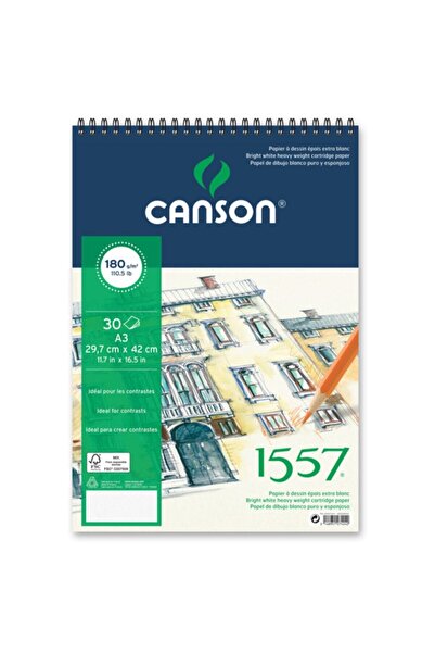 Canson 1557 Painting and Drawing Block 180 Gr A4 20 Yp With Top Spiral