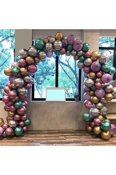 Party City Special Day Concept Balloon Chain Chrome Balloon 125 Pieces Chrome 12inch Balloon Mixed