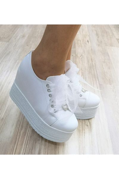 Ayakkabı Tutkusu Stilo ® Pantofi de mireasa albi Toc ascuns simplu 12 cm Inaltime Extrem de confortabil
