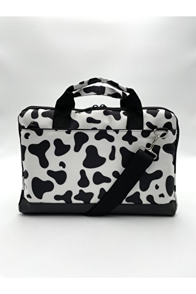 Differ 17'' Inç, Inek Desen, Omuz Askılı Ve Çapraz Notebook Laptop Macbook Çantası