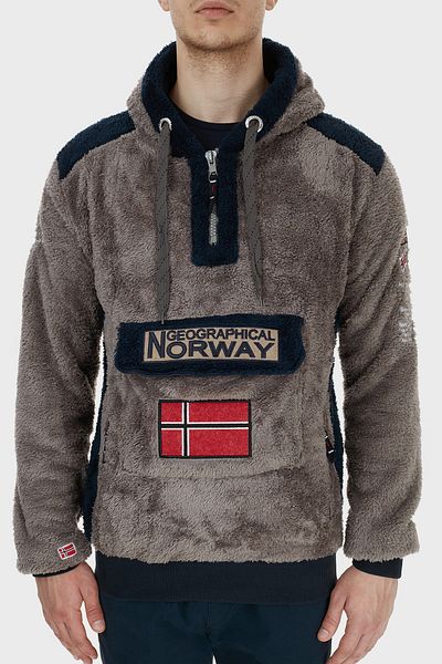 Norway Geographical Ανδρικός ιδρώτας Fleece εξωτερικού χώρου - με κουκούλα και μισό φερμουάρ