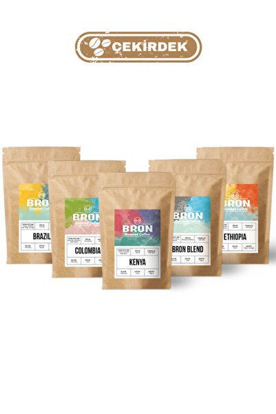 Bron Coffee Çekirdek Kahve Tadım Seti 5x100gr