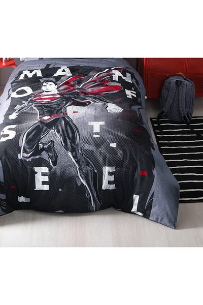 Özdilek Black Superman Single Printed Blanket