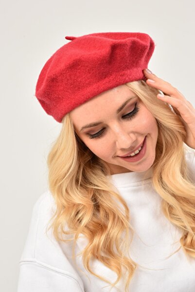Güce Unisex Bordo Kaşe Keçe Fransız Ressam Şapkası Gc017916