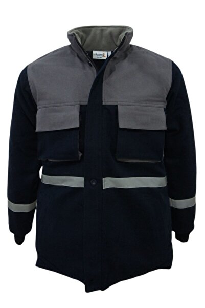 Uniprom Work Jacket Winter 7/7 Fabric Lined Navy Blue Gray Men