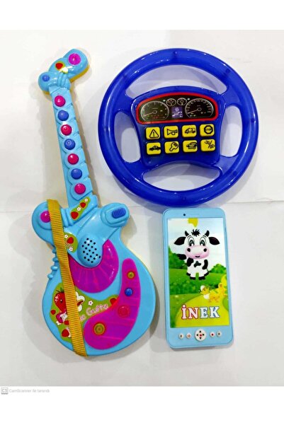 berattoys Eğitici Set Türçe Müzikli Gitar Işıklı Müzikli Telefon Türkce Sesli...