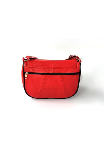 TopTrendy Geantă de umăr de zi cu zi din piele naturală roșie pentru femei