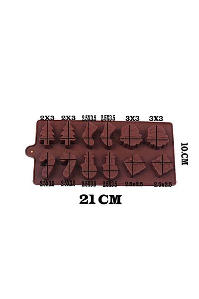 TT Tahtakale Toptancıları Pine Tree Patterned 12-Piece Silicone Cookie Set - B1262