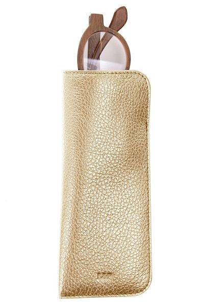 Leather Paper Gold Leather Glasses Case - Stylish and Comfortable