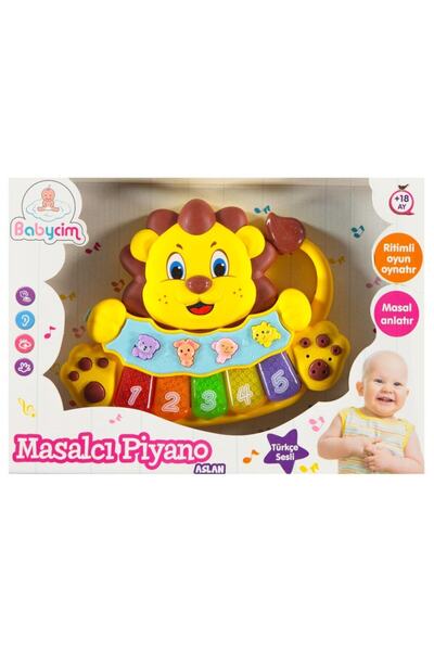 BABYCİM Birlik Oyuncak Masalcı Piyano Aslan Sarı