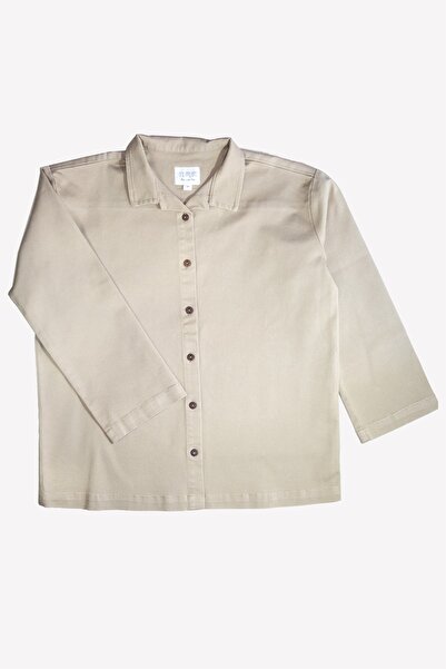 Ozmoz By Mukadder Özden Boy's Camel Color Thick Woven Organic Shirt