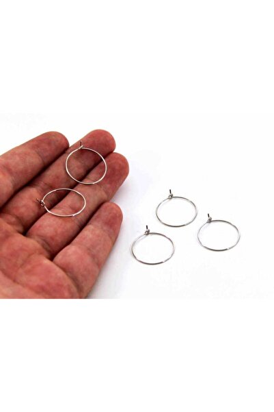 yfhobi 20 Adet (10 Çift) - 20 Mm Nikel Kaplama Yuvarlak Küpe Kancası, 1.kalit...