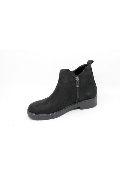 Zerhan 805 Γυναικείες μαύρες μπότες Nubuck με φερμουάρ