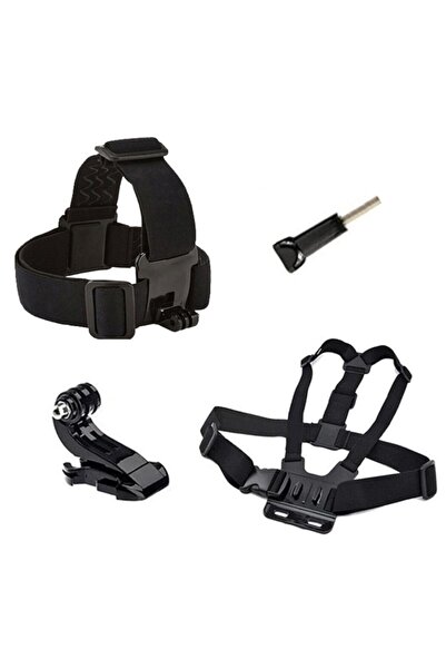 Gplus St004 Gopro Hero 10 Eken H9r Sjcam Sj4000 Aksiyon Kamera Kafa Bandı Göğüs Kemeri 4 Parça Set