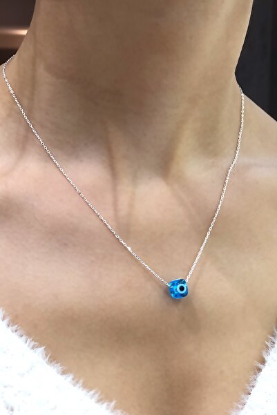 Kuyumcu Kuyumculuk Gümüş Orijinal El Işi Cam Taşlı Nazar Boncuk Kolye