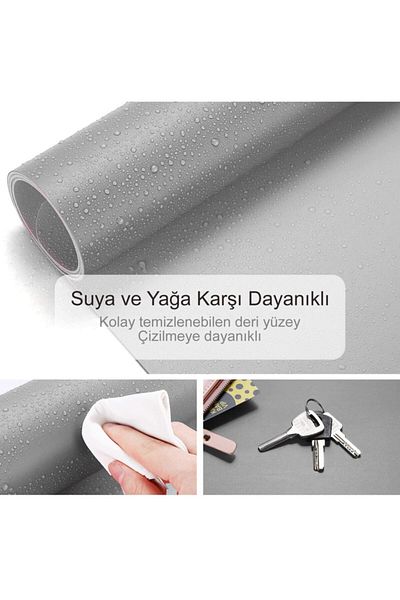 Xrades Double Color Leather Mousepad for Laptop Computer 80X40 cm Gray and Matte Gray