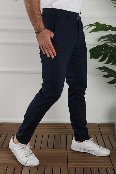 JOGGERMEN Men's Linen Trousers - Navy Blue, Ktn3 Model