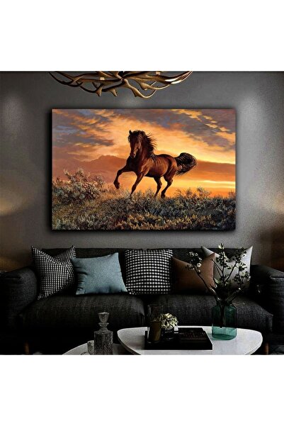 HEDİYE AKSESUARCIM Harikabirev Soyut At Tablosu Yağlı Boya Görünümlü Dekorati...