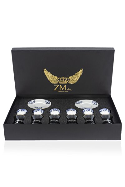 ZM Decor Mercan Mavi 18 Parça Çay&mırra Set Hediye Kutulu