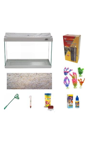 alişpet Akvaryum - 50 Cm Kp5018 Ekonomik Hazır Akvaryum Seti - karışık renk