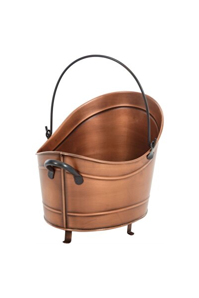 KOCHER Şömine Odun Kovası Antik Bakır Eskitme 45 Cm