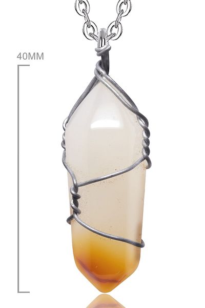Tesbih Atölyesi Nail Model Certified Natural Agate Stone Necklace